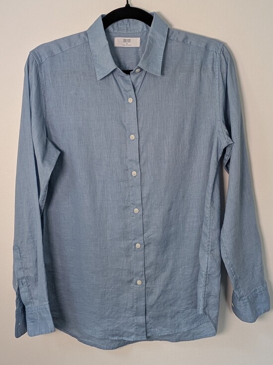 Uniqlo Tops - Uniqlo Pale Blue Women's Button-Down Dress Shirt